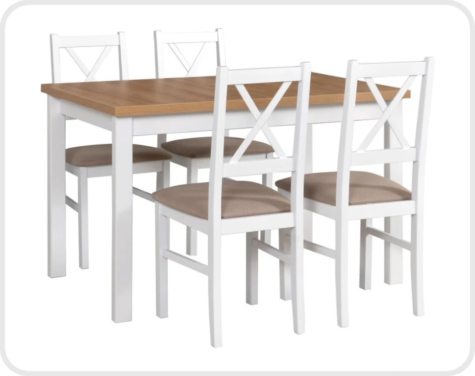 Table ALBA 1 + chairs NILO 10