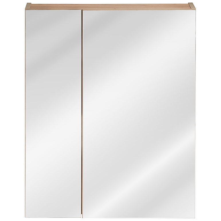 Bathroom cabinet with mirror FORT 842 golden oak