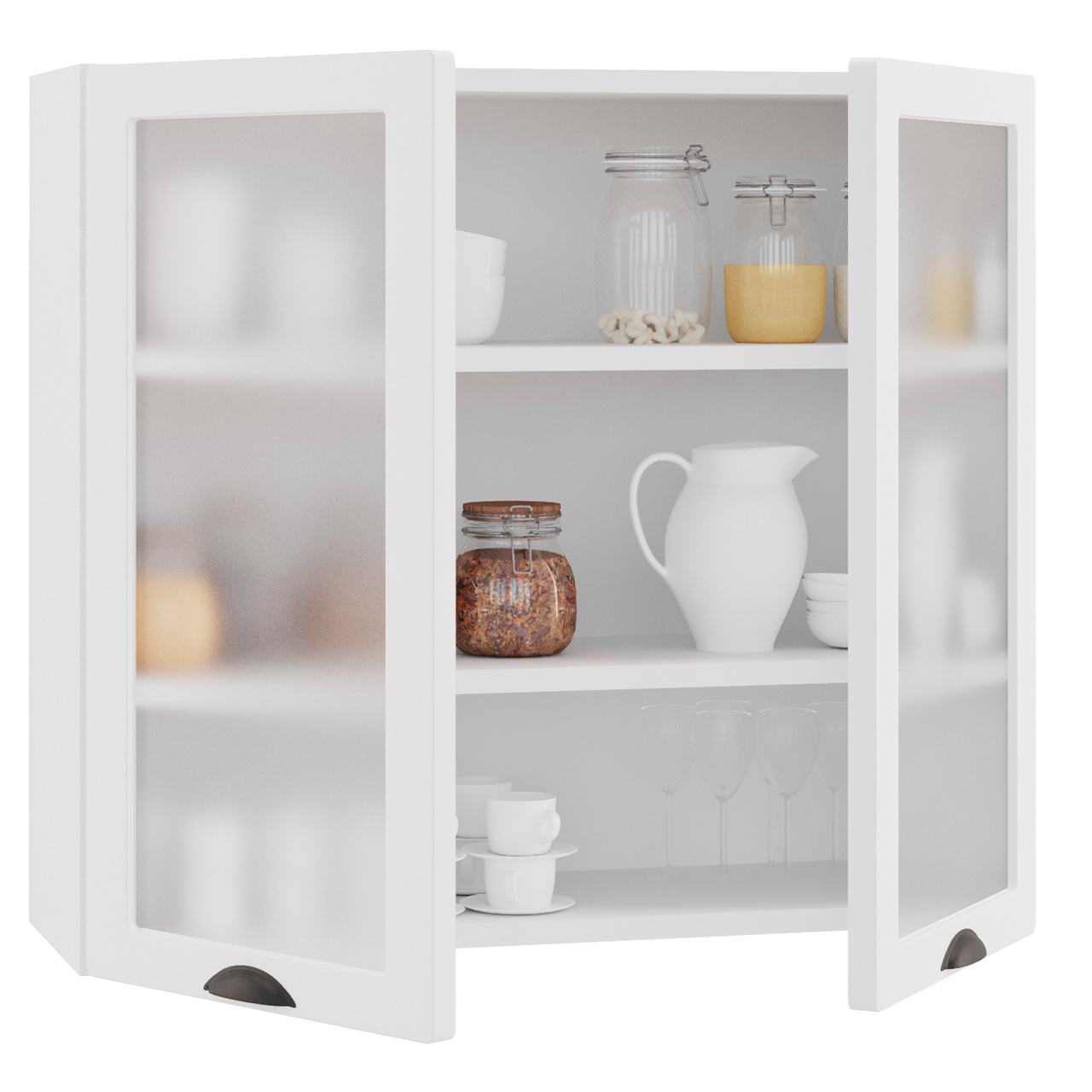 Wall Cabinet with Glass Door ADELE WS80 white