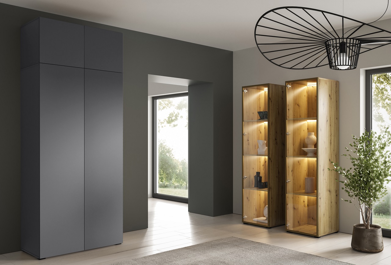 Extension unit for wardrobe CABO 100 2 doors anthracite