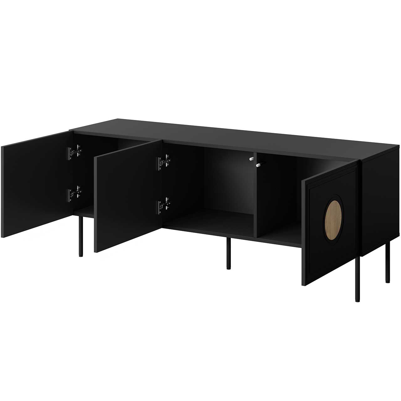 TV Cabinet PALAZZO 150 black matt / craft oak