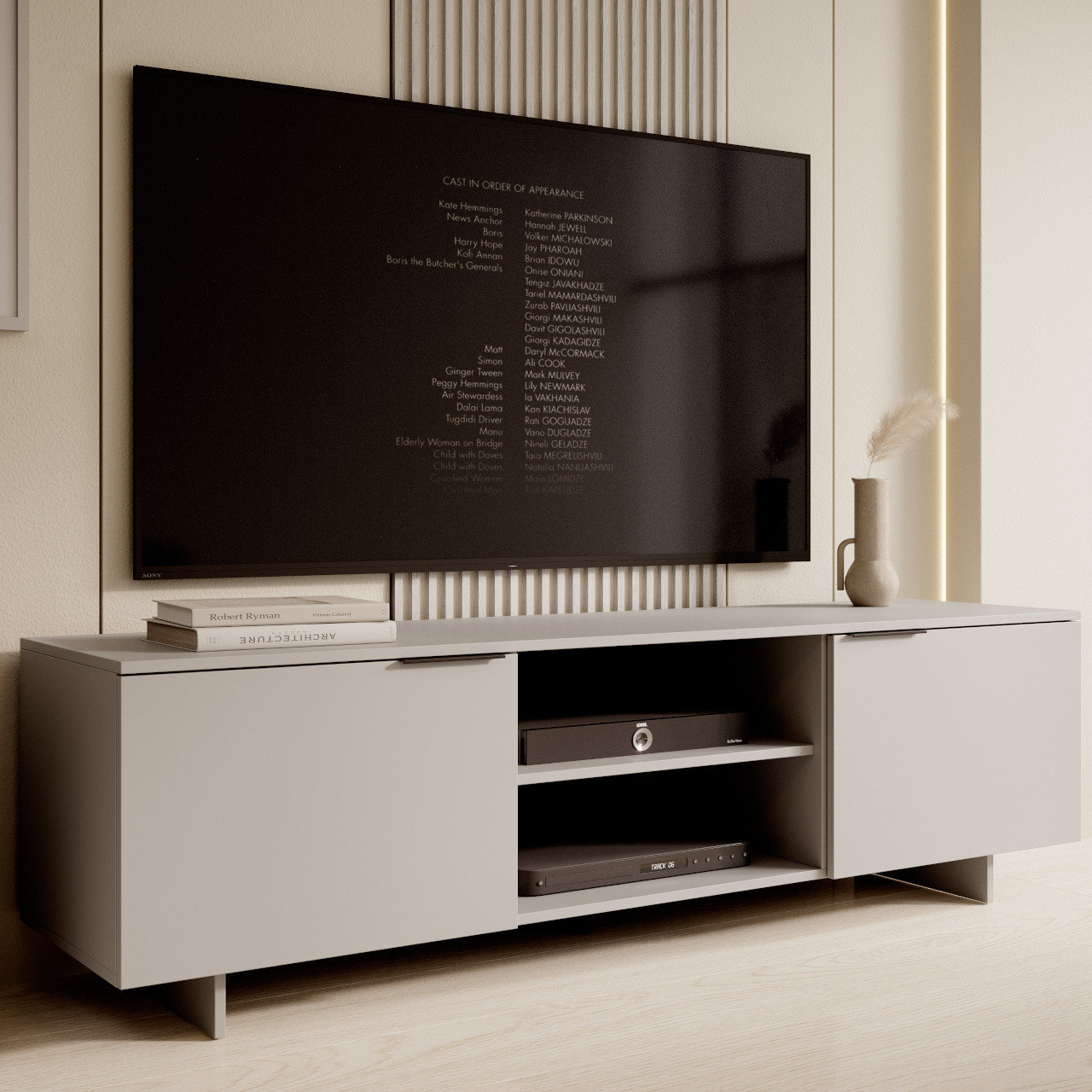 TV cabinet MALMO 2D1P sand beige