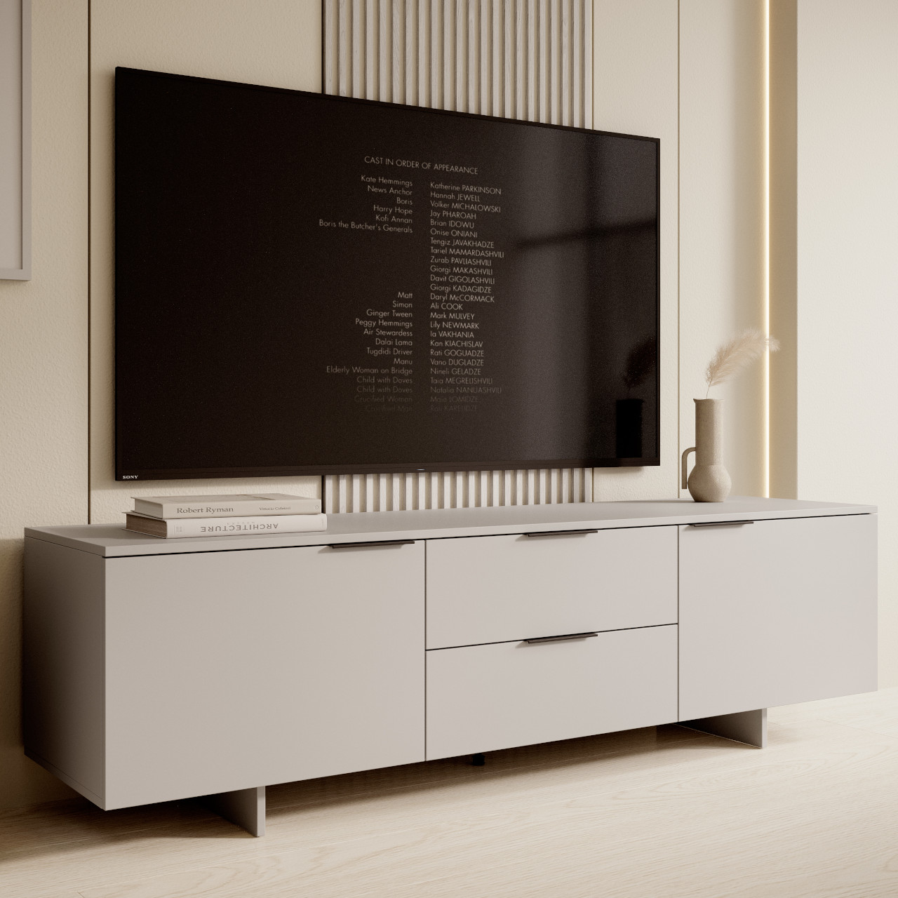 TV cabinet MALMO 2D2S sand beige