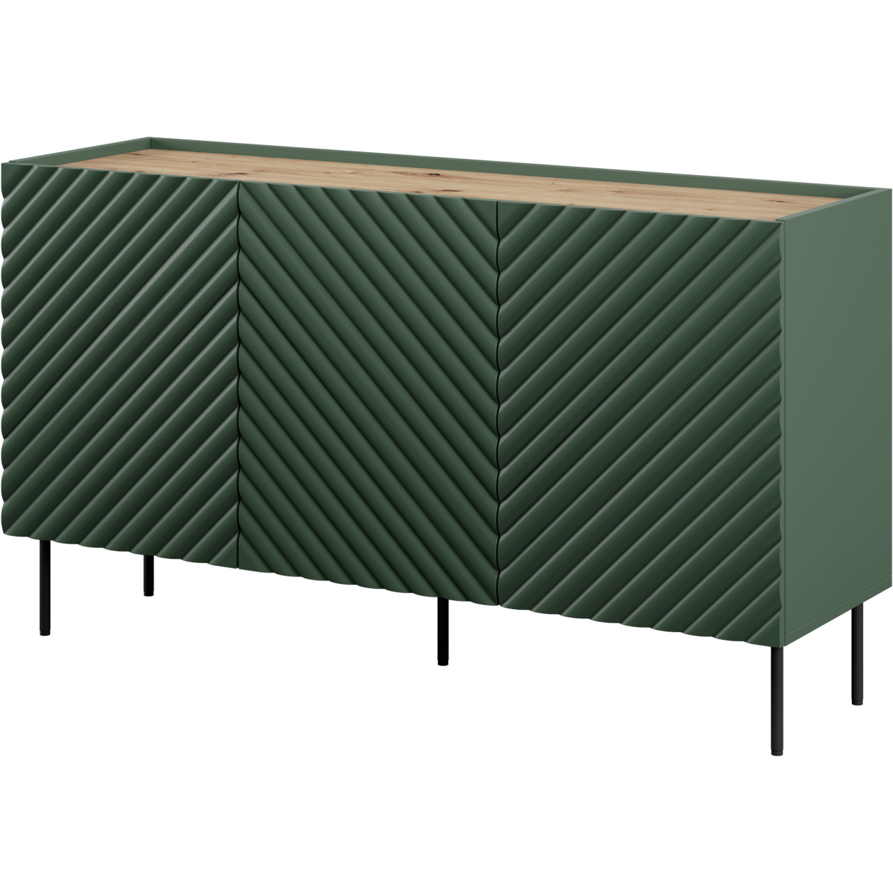 Storage cabinet 150 INDA 3D green / artisan oak