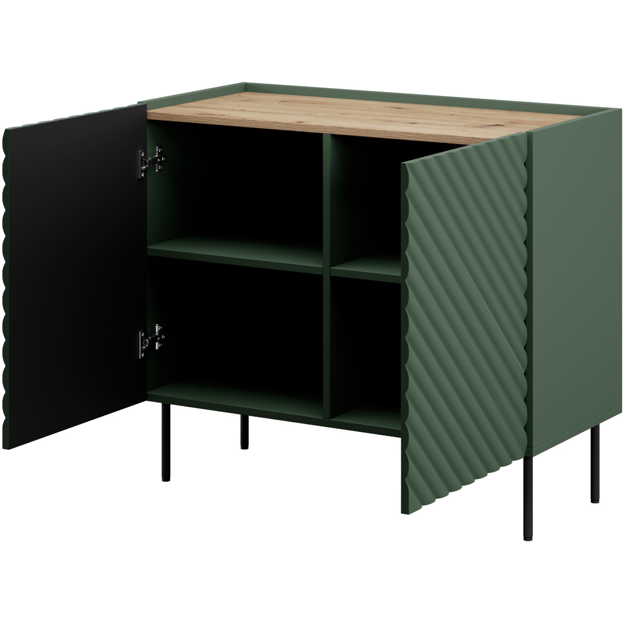 Storage cabinet 98 INDA 2D green / artisan oak