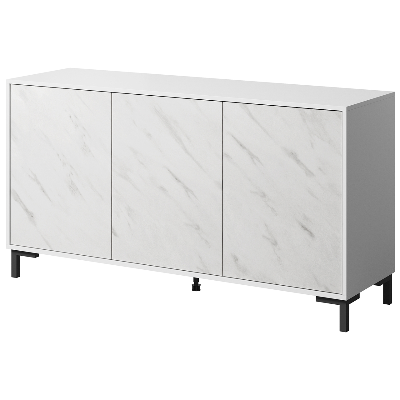 Storage cabinet MARMO 150 white / white marble