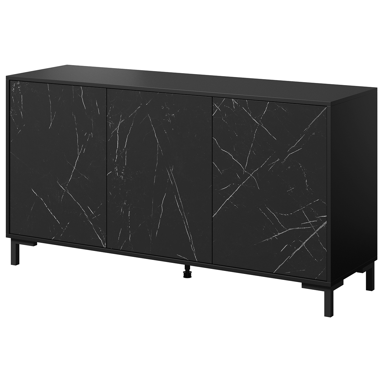 Storage cabinet MARMO 150 black / black marble