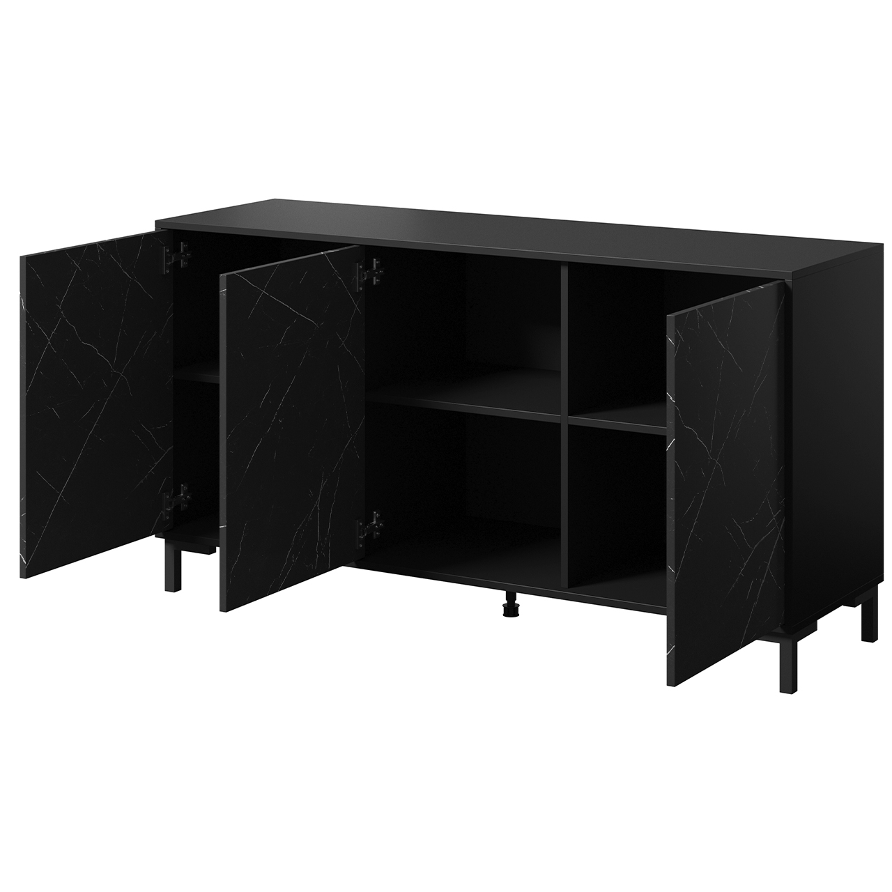 Storage cabinet MARMO 150 black / black marble