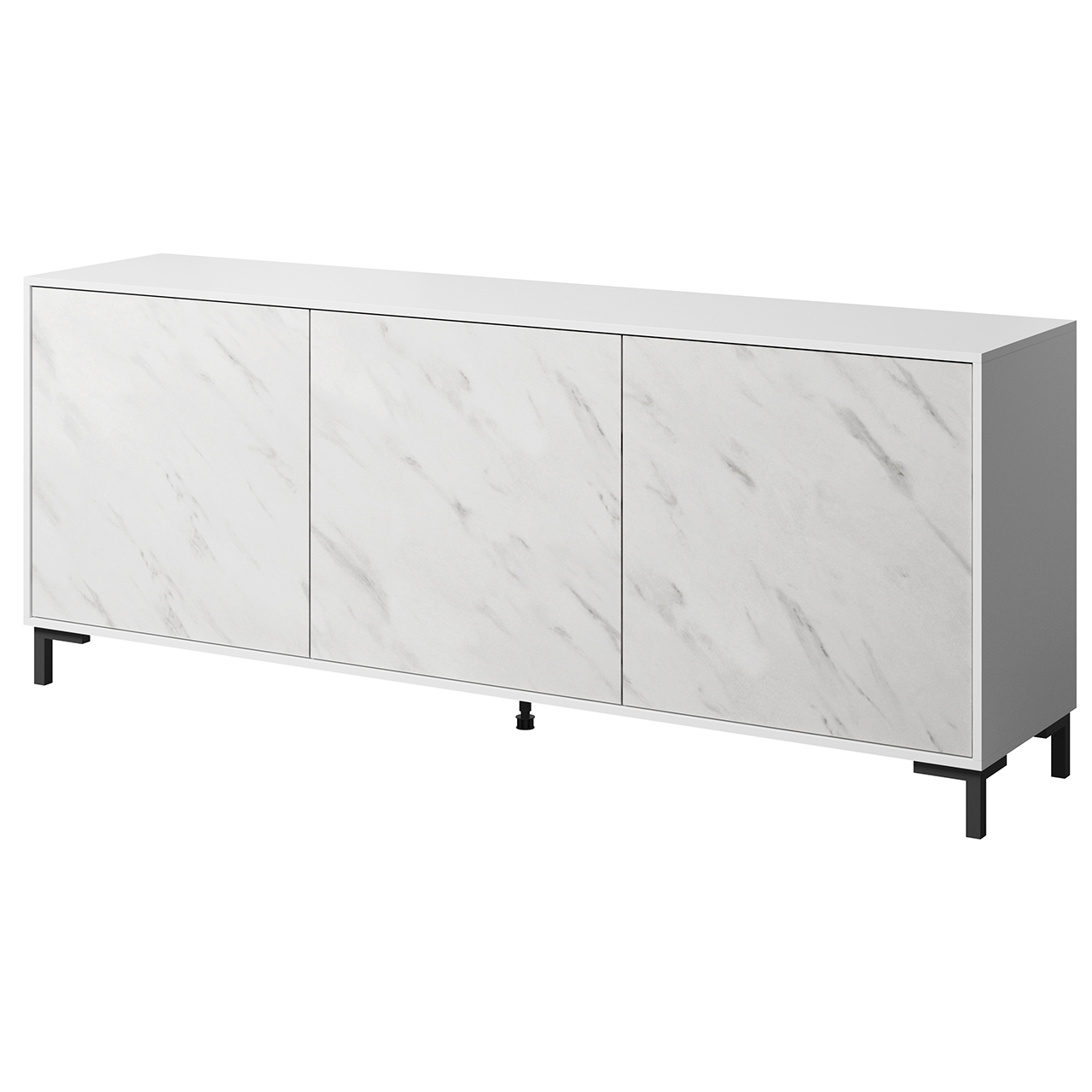 Storage cabinet MARMO 200 white / white marble