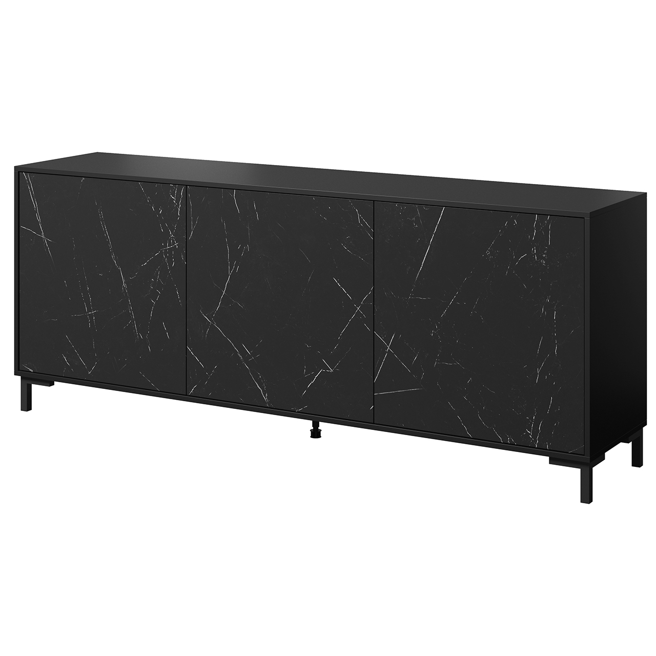 Storage cabinet MARMO 200 black / black marble