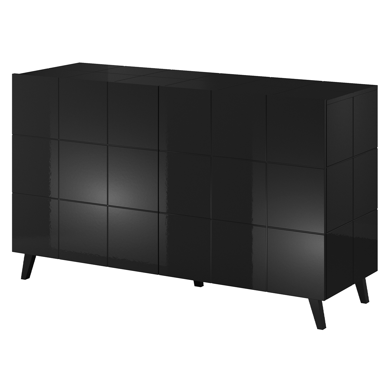 Storage cabinet REJA 2D black gloss