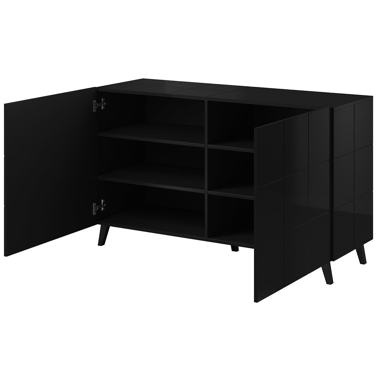 Storage cabinet REJA 2D black gloss