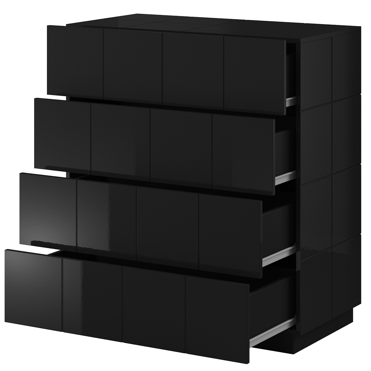 Storage cabinet REJA 4S black gloss