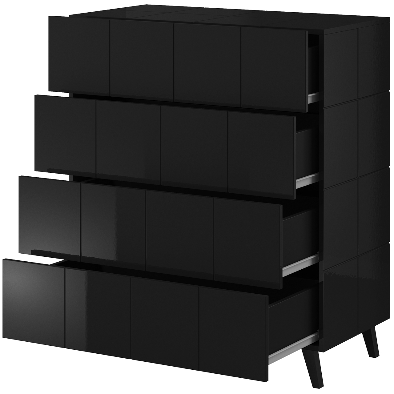 Storage cabinet REJA 4S black gloss