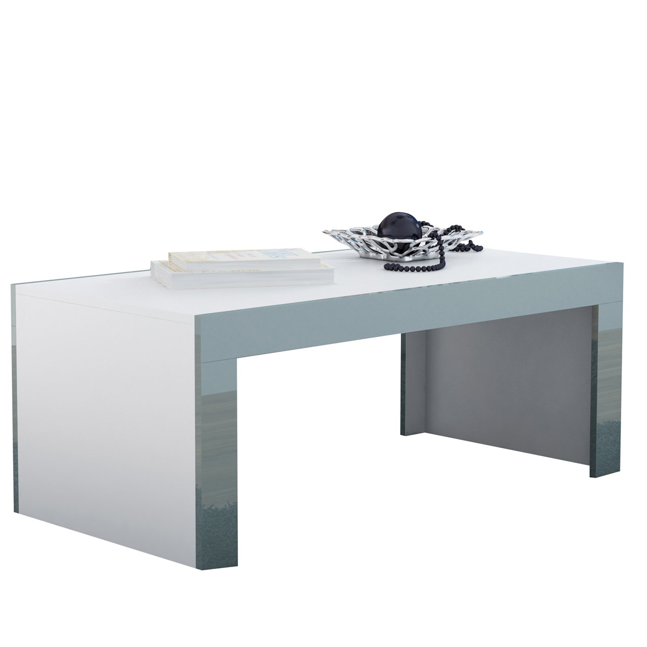Coffee table TESS 120 white / grey gloss