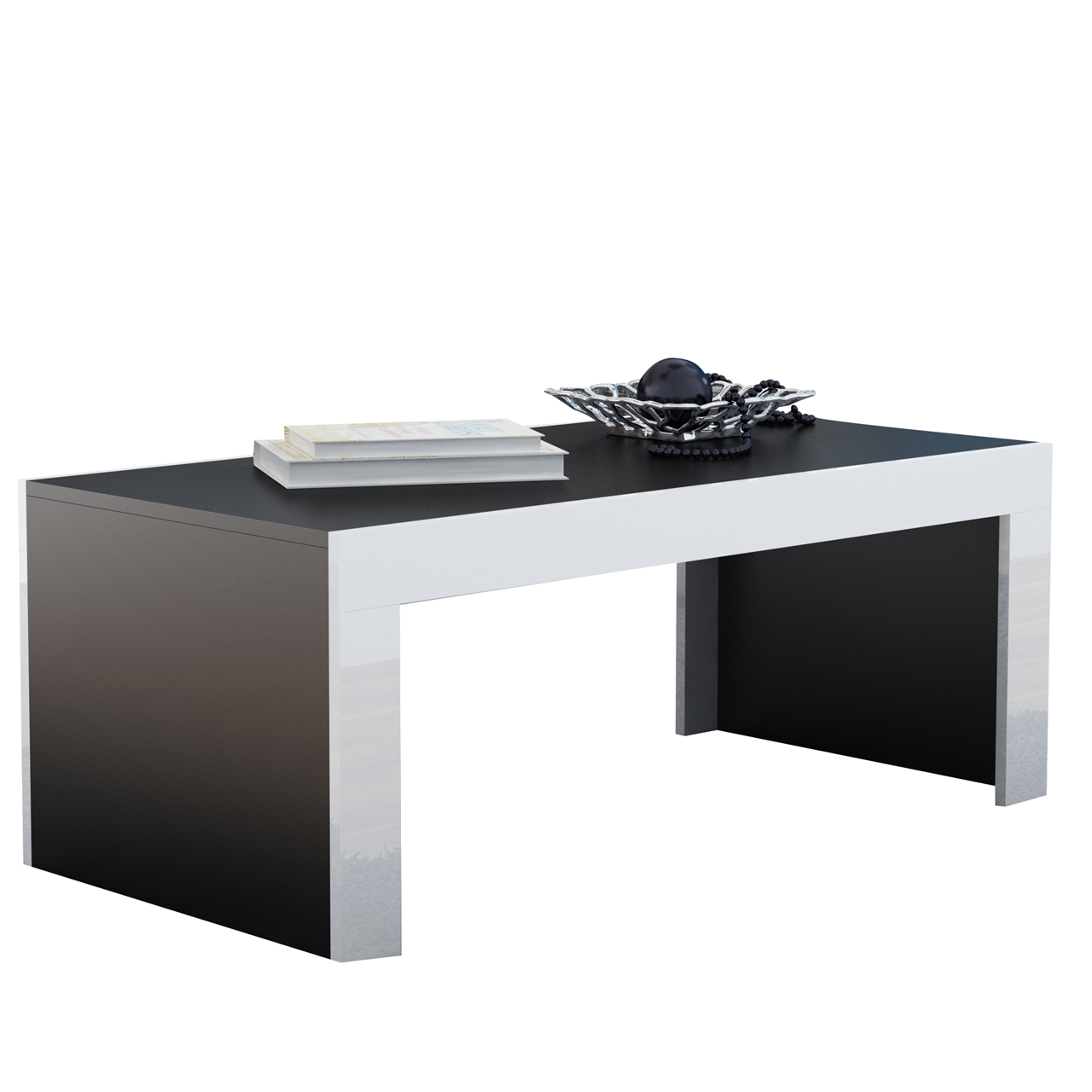 Coffee table TESS 120 black / white gloss