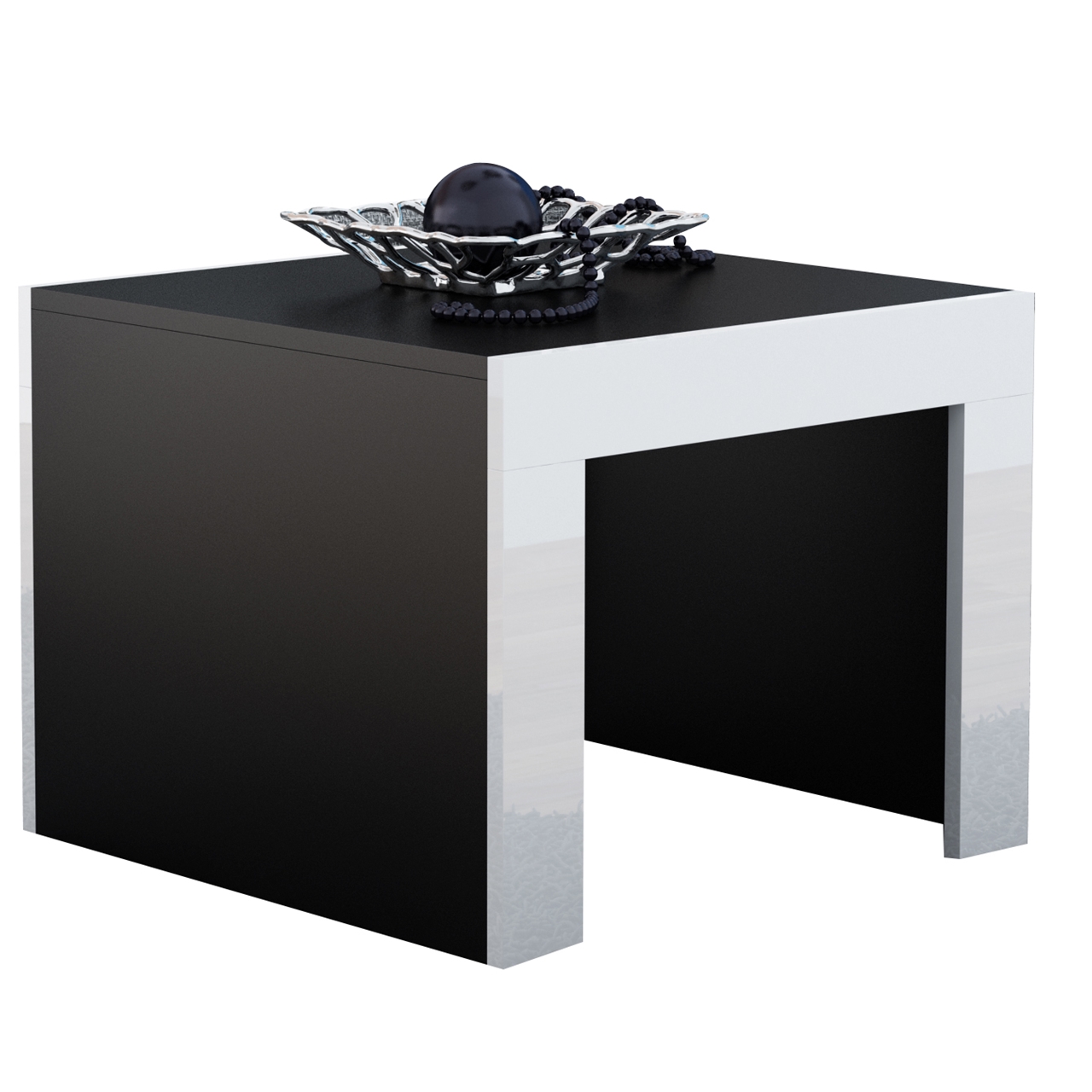 Coffee table TESS 60 black / white gloss