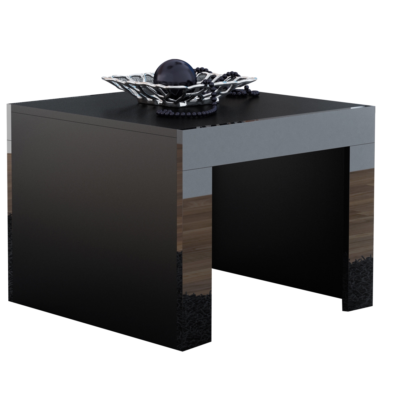 Coffee table TESS 60 black / black gloss