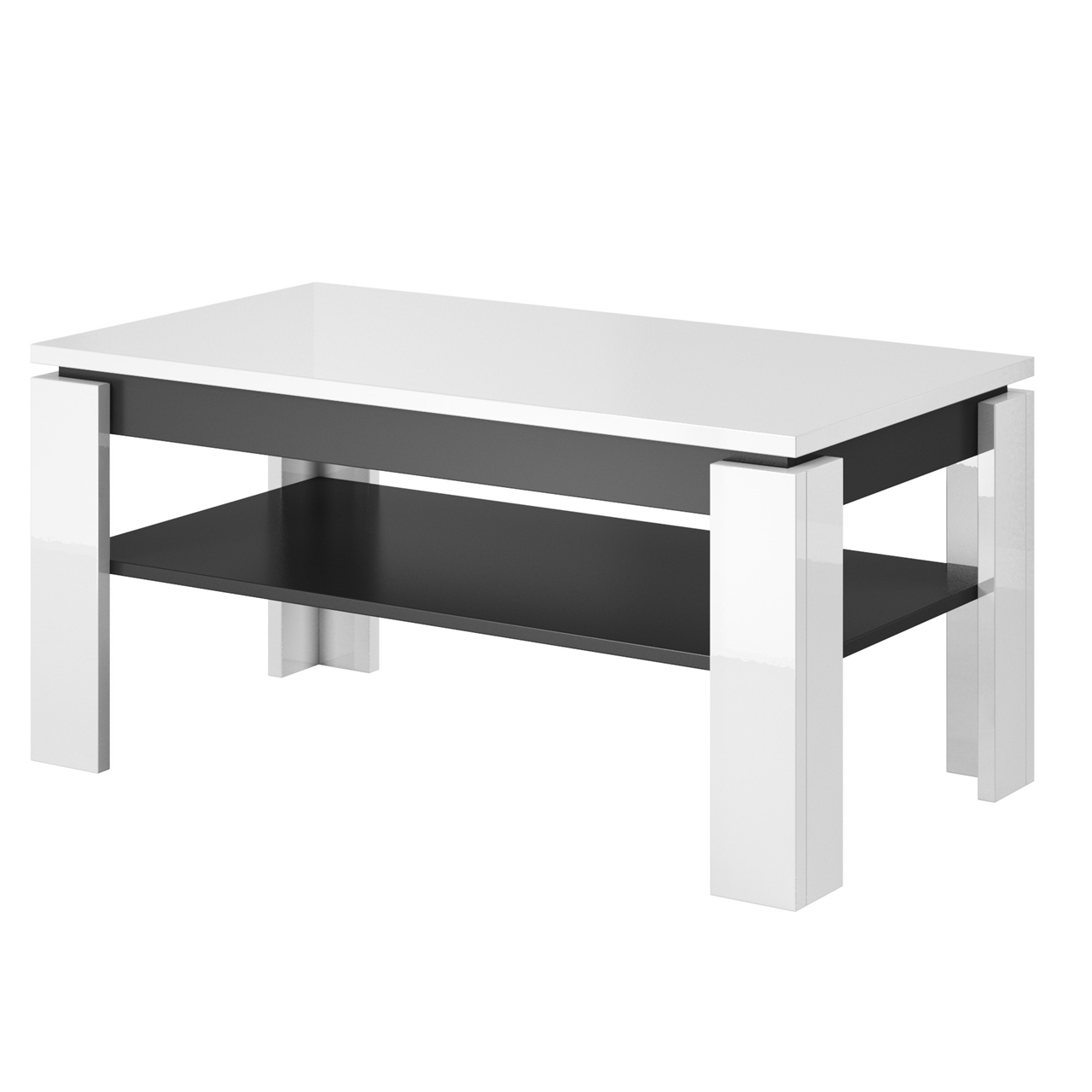 Coffee table TORO white gloss / graphite