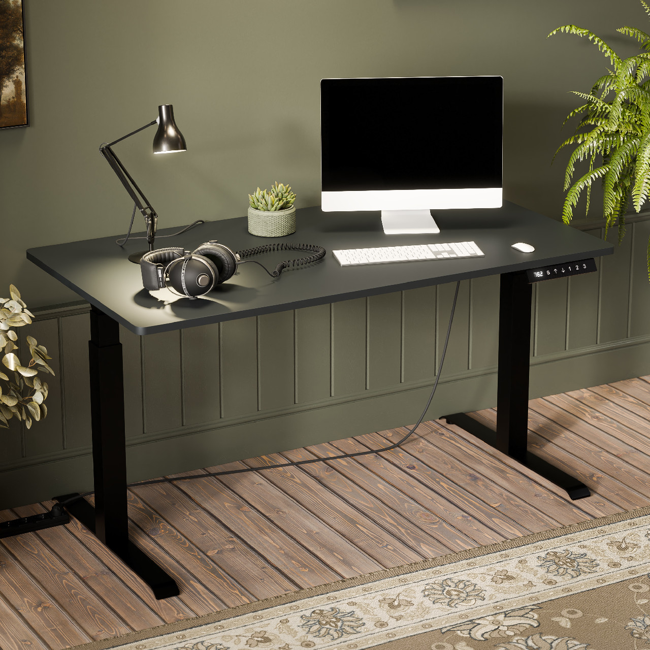 Height adjustable standing desks MOON LONG black / anthracite