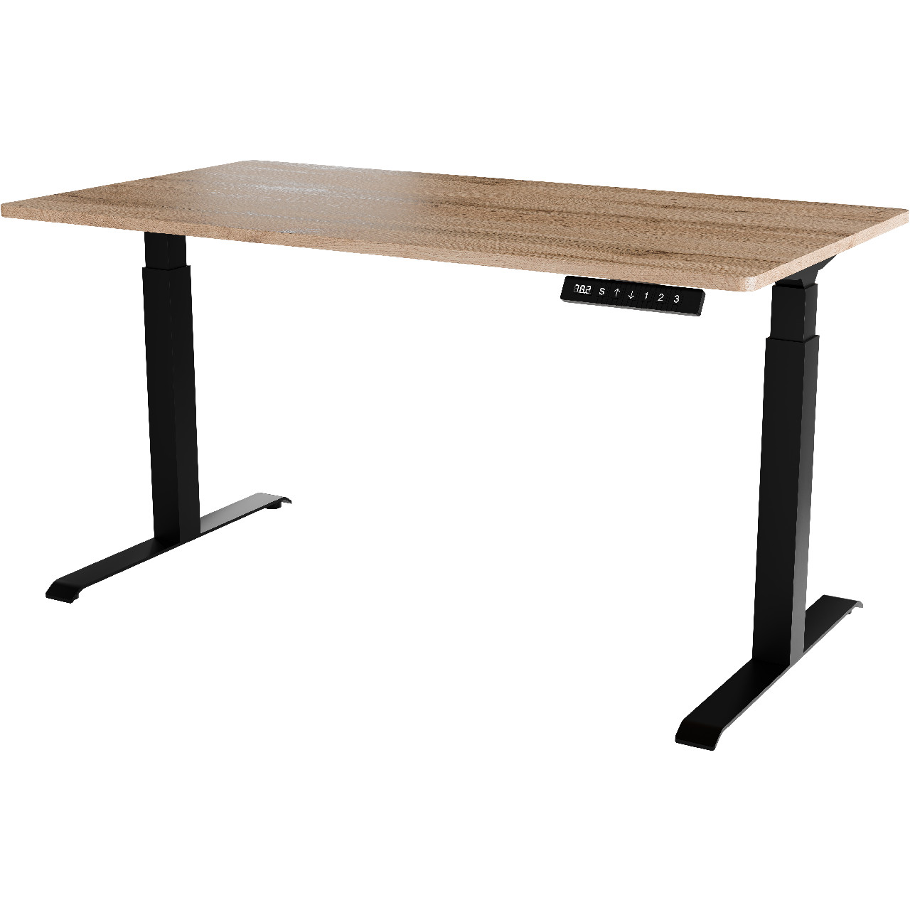 Height adjustable standing desk MOON LONG black / wotan oak