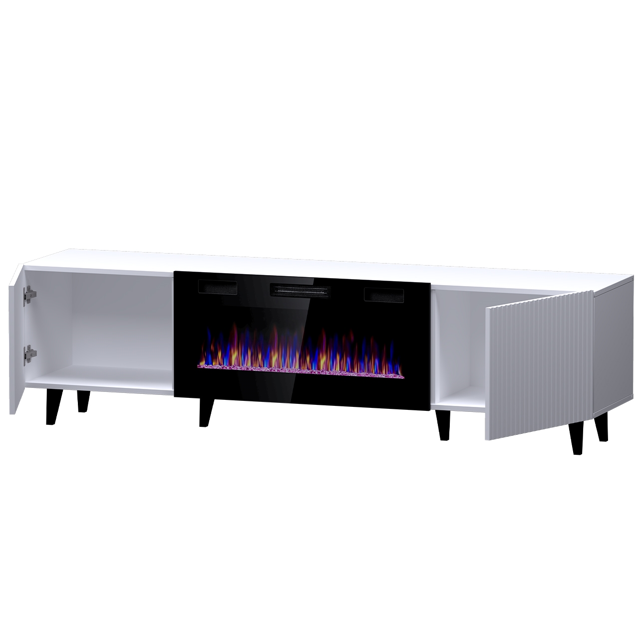 TV Stand PAFOS 180 with electric fireplace white