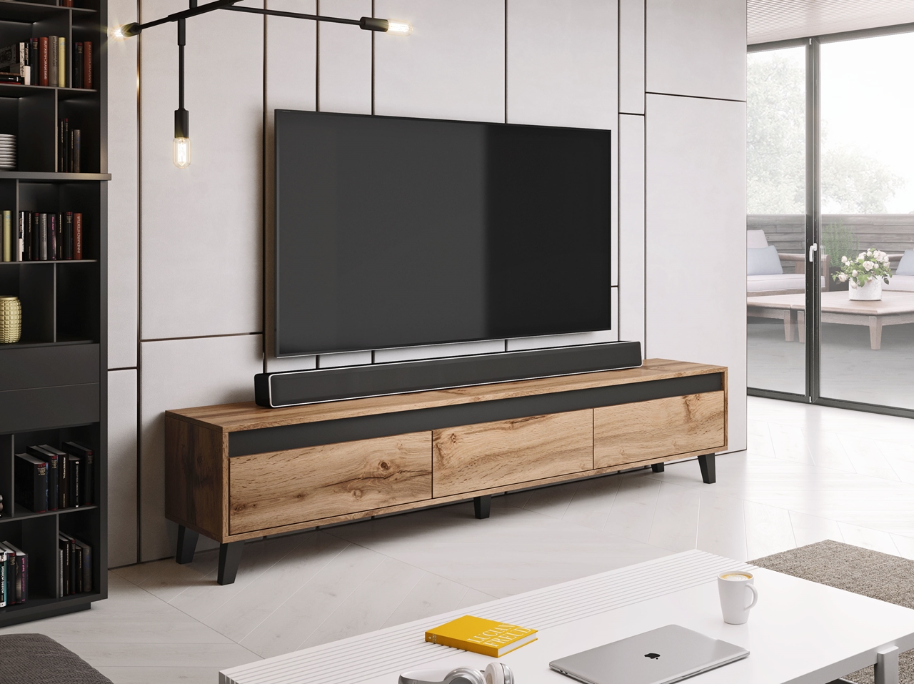 TV Stand NORD 185 wotan oak / anthracite