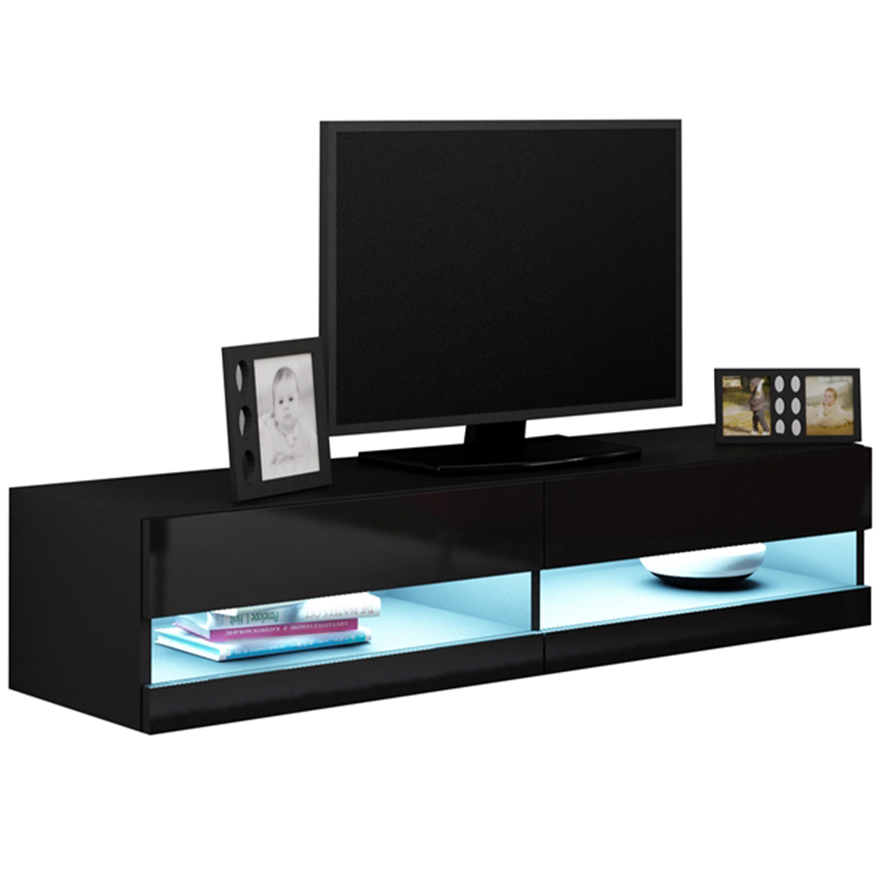 TV Stand 140 VIGO NEW VG12D black / black gloss