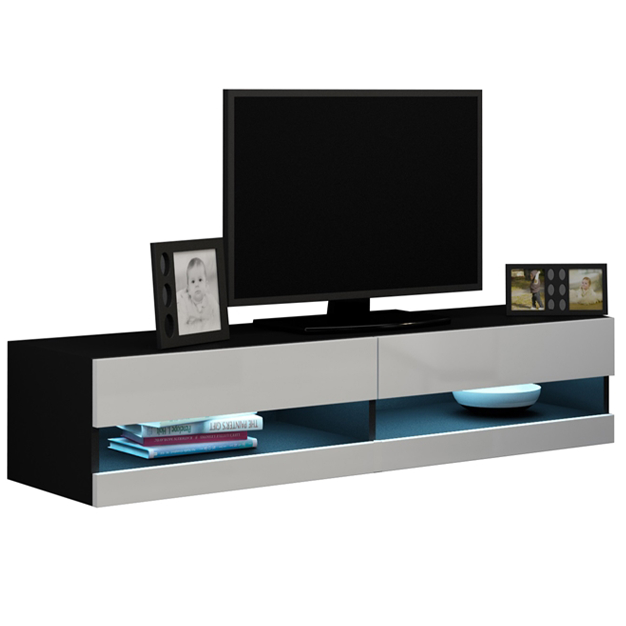 TV Stand 140 VIGO NEW VG12C black / white gloss