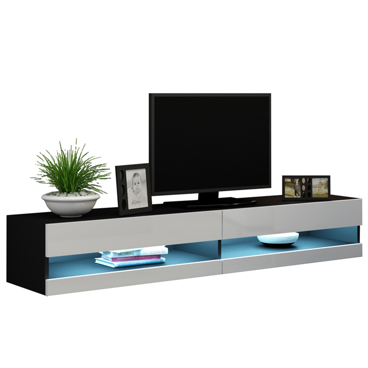 TV Stand 180 VIGO NEW VG9C black / white gloss