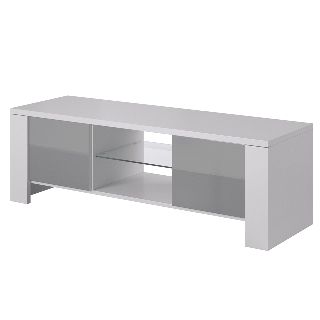 TV Stand WEST white / grey gloss