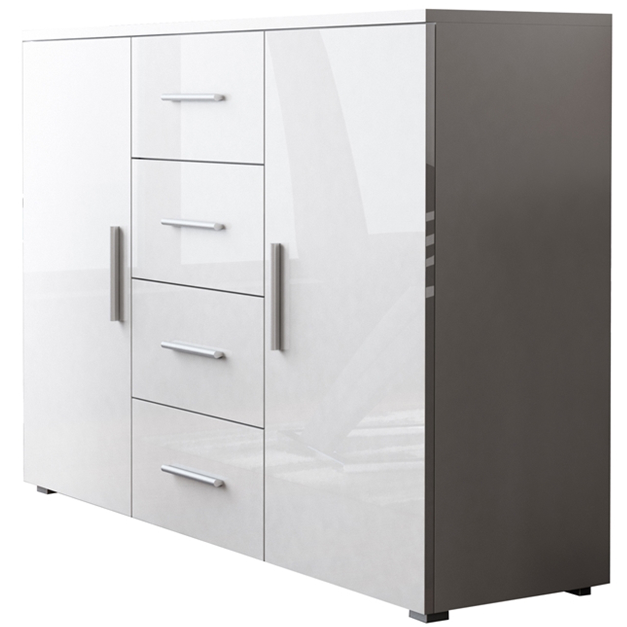 Storage cabinet UNI SOHO SH6A white / white gloss