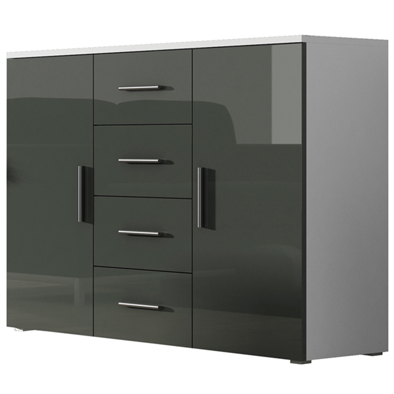 Storage cabinet UNI SOHO SH6F white / grey gloss