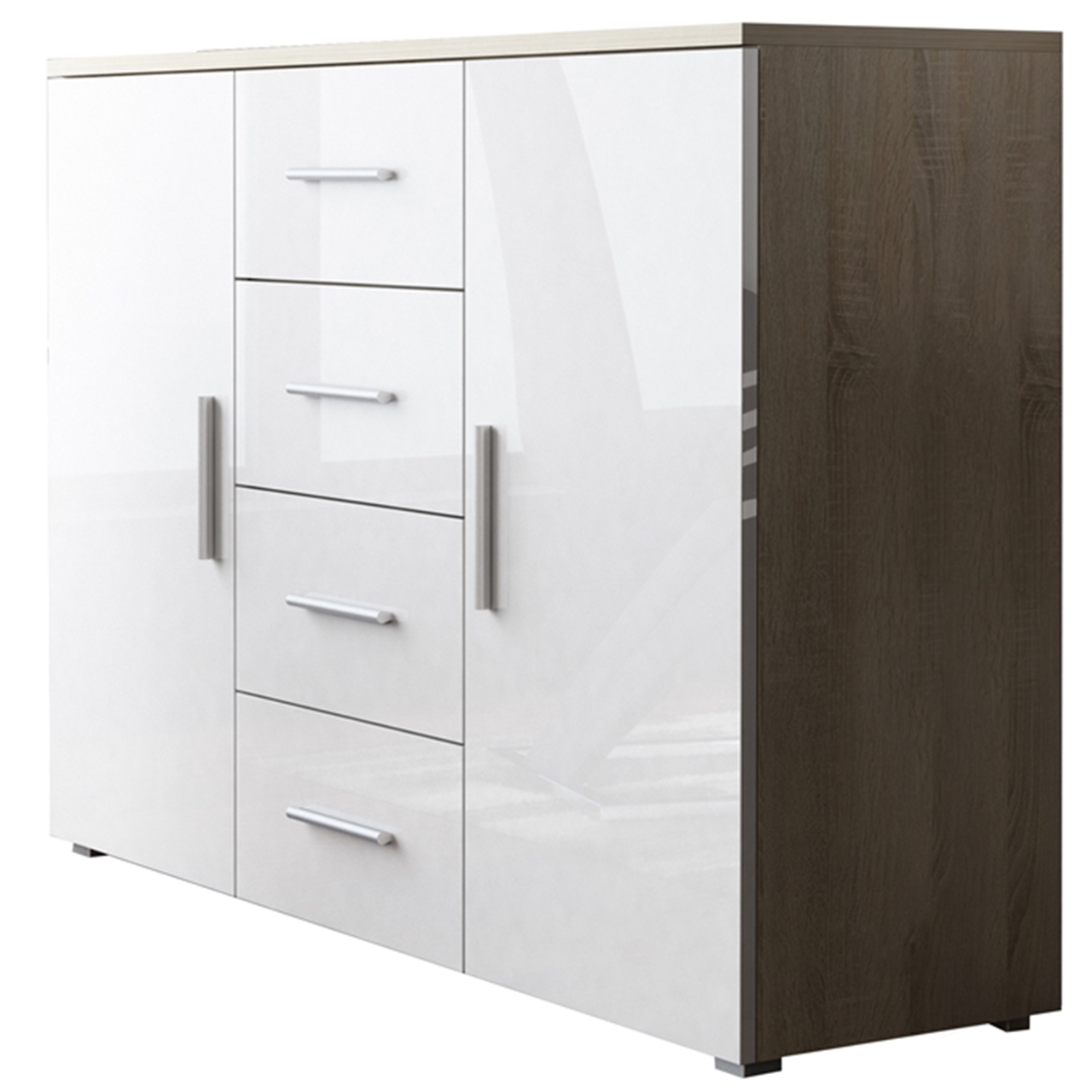 Storage cabinet UNI SOHO SH6E sonoma oak / white gloss