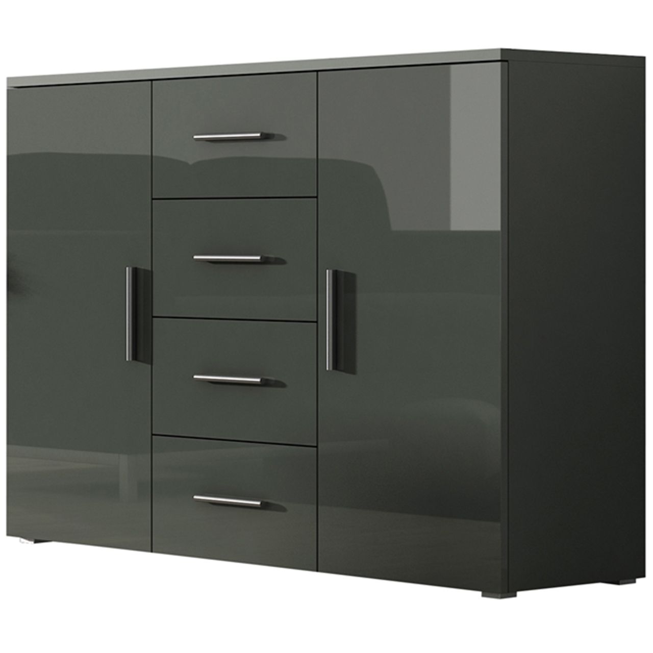 Storage cabinet UNI SOHO SH6H grey / grey gloss