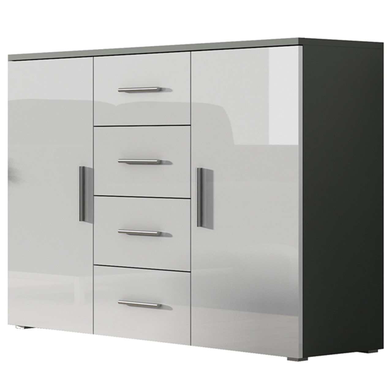 Storage cabinet UNI SOHO SH6G grey / white gloss