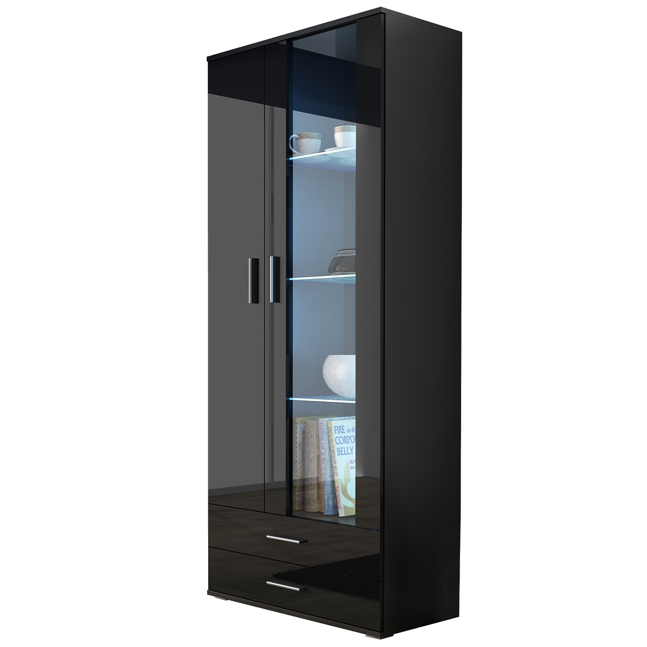 Display cabinet SOHO SH7D black / black gloss