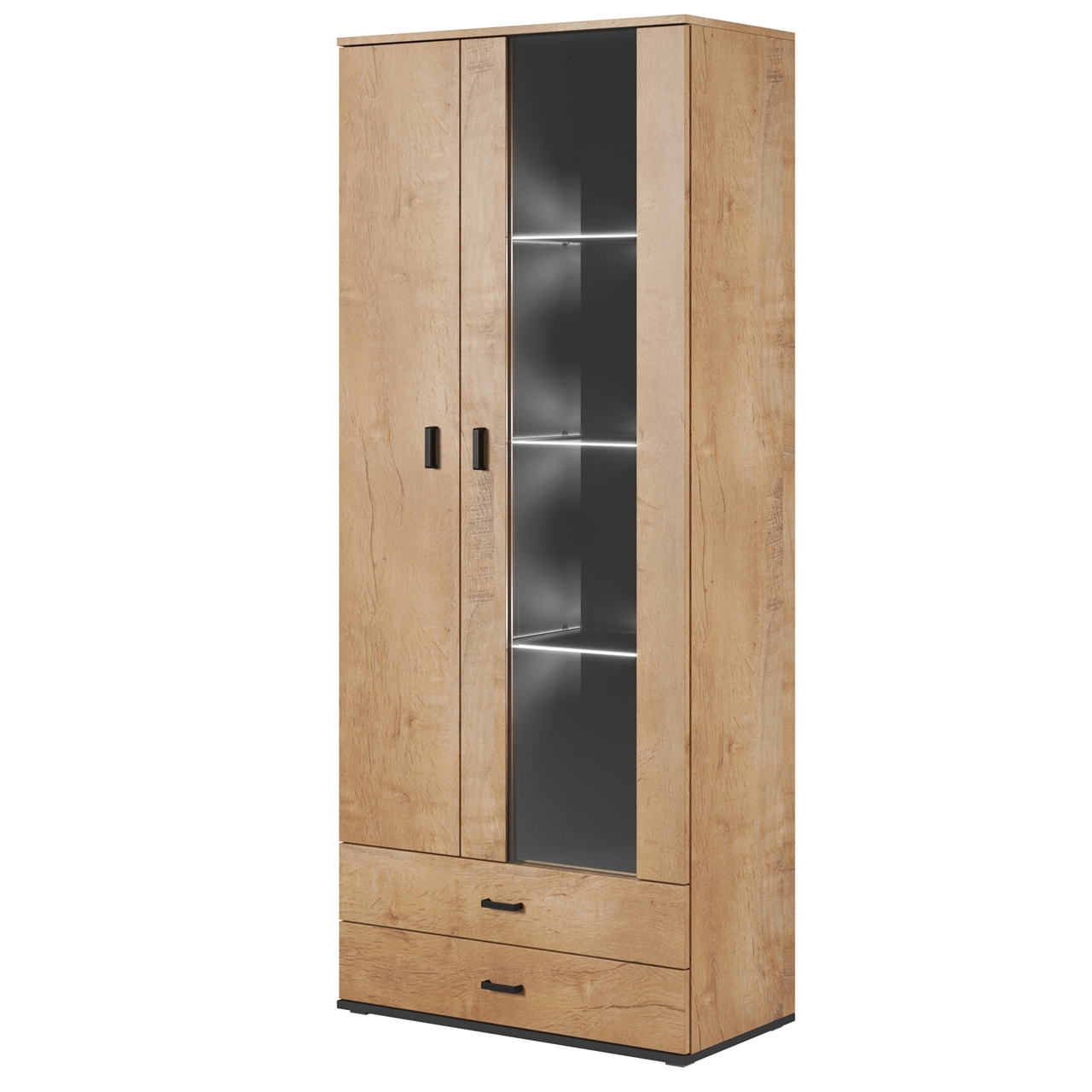 Display cabinet SOHO SH7I lefkas oak / black