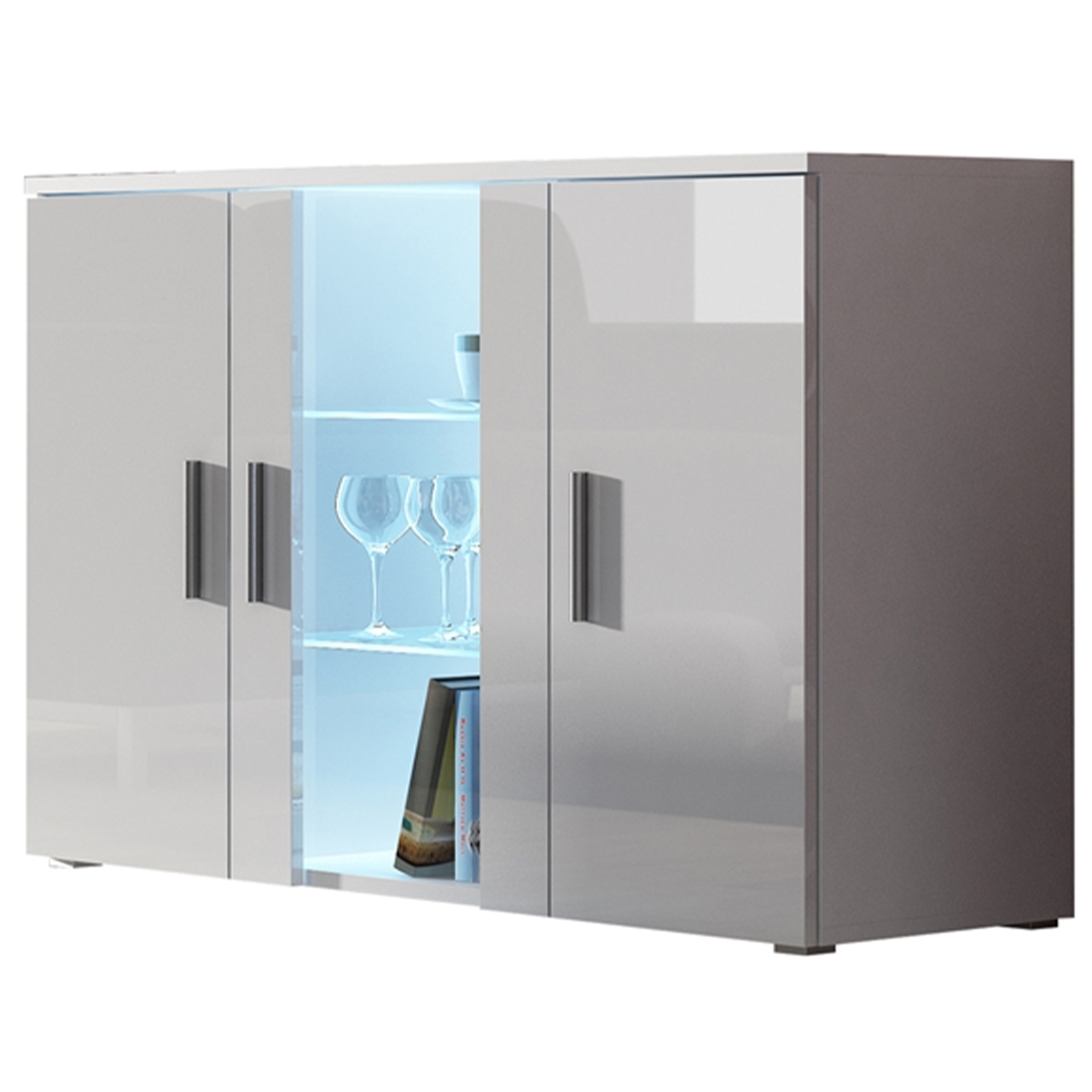 Storage cabinet SOHO SH8A white / white gloss