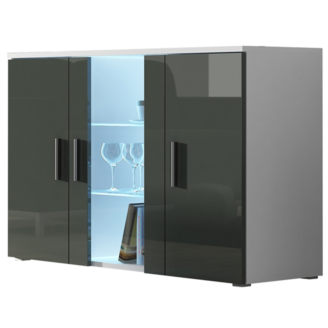 Storage cabinet SOHO SH8F white / grey gloss