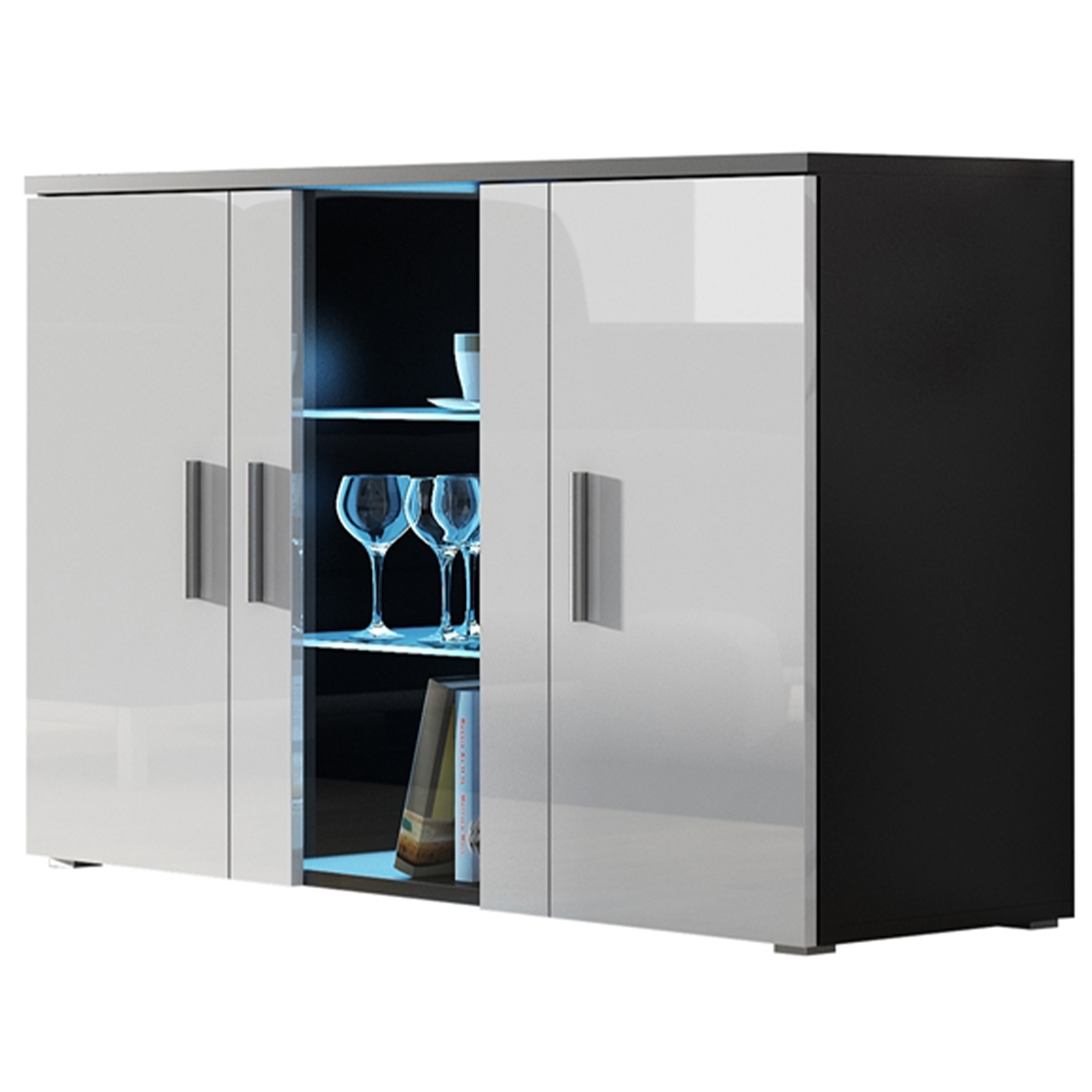 Storage cabinet SOHO SH8C black / white gloss