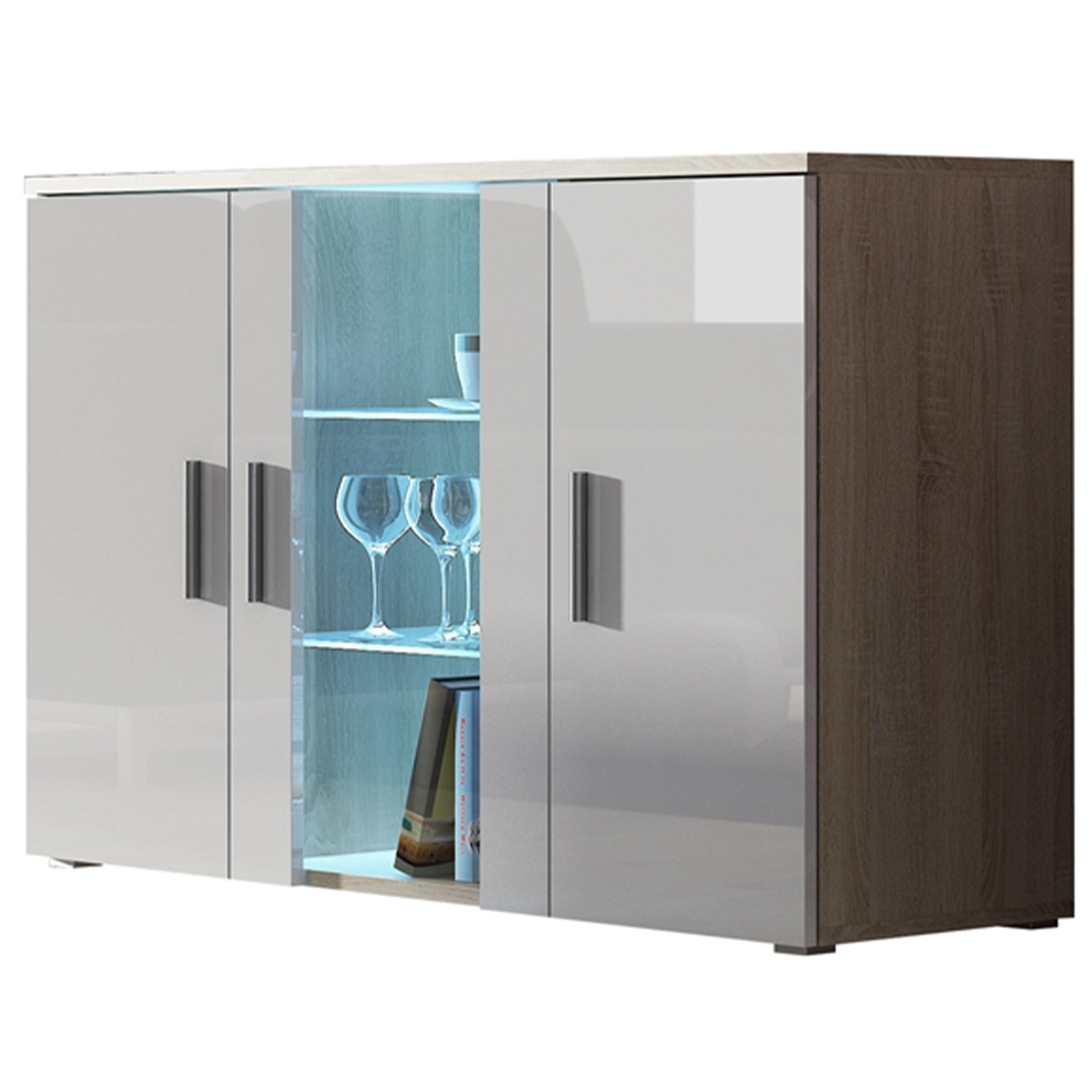 Storage cabinet SOHO SH8E sonoma oak / white gloss