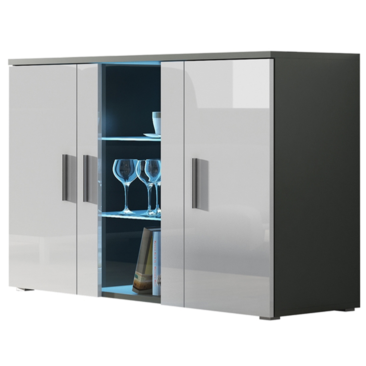 Storage cabinet SOHO SH8G grey / white gloss