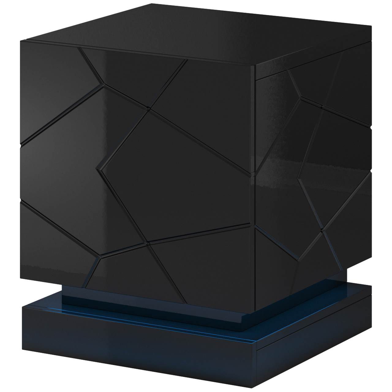 Bedside cabinets QIU 2pcs. black gloss