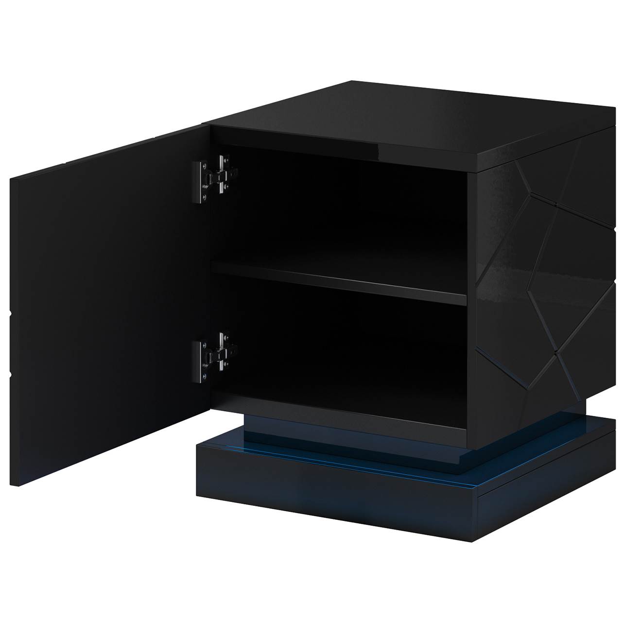 Bedside cabinets QIU 2pcs. black gloss