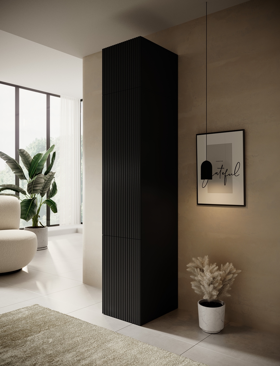 Wardrobe PAFOS 45 with extension black