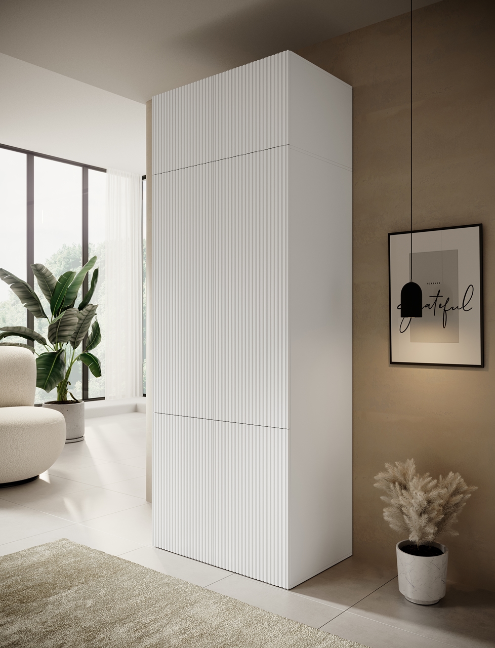 Wardrobe PAFOS 90 with extension white
