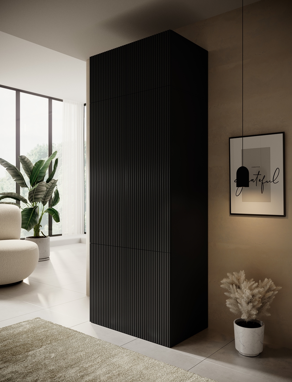Wardrobe PAFOS 90 with extension black