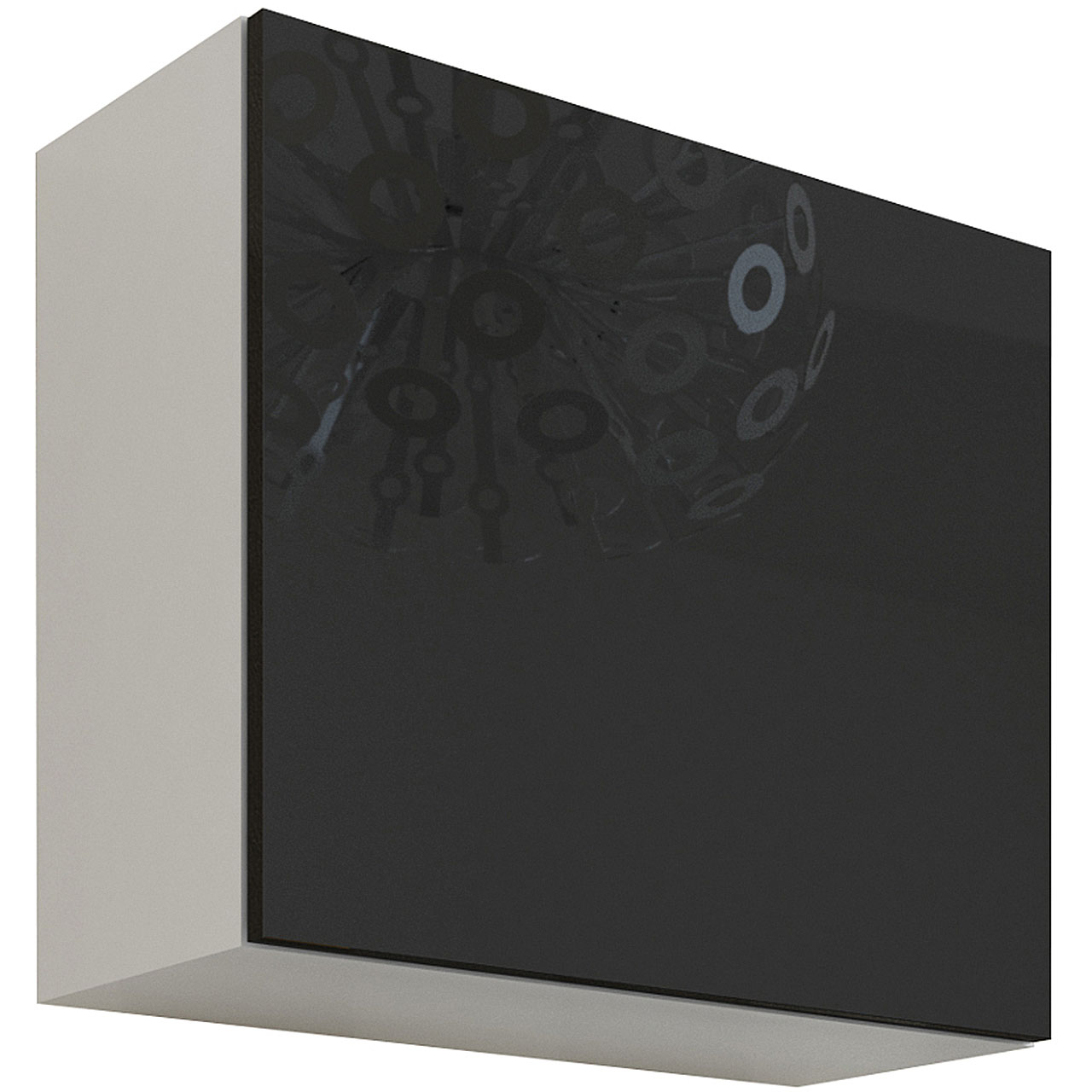 Wall cabinet VIGO KWADRAT VG10B white / black gloss