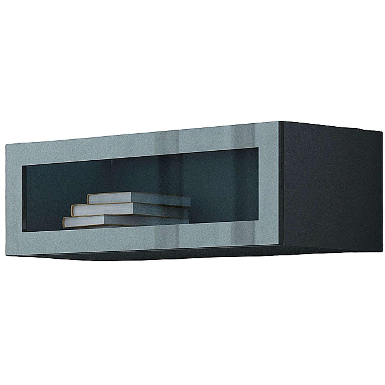 Wall display cabinet 90 VIGO GREY C VG6 grey / grey gloss